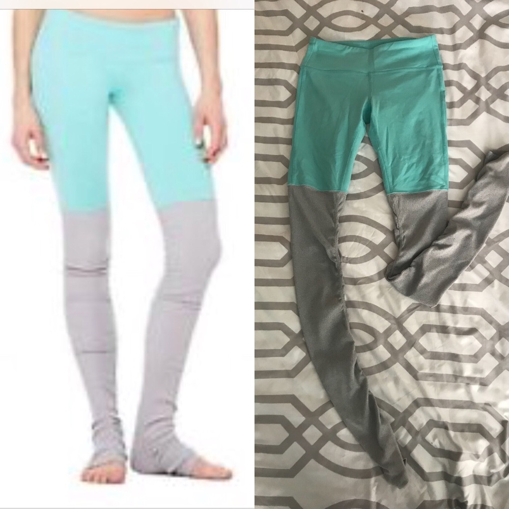 ALO Yoga Goddess legging in Pool Blue/Heather Gray